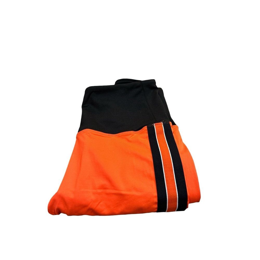Ruby Ribbon Sport Crop Leggings Orange Black Stripe Size Small NWT - Picture 4 of 7